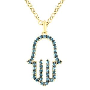 KC Designs 14k and Blue Diamond Hamsa Pendant